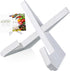 Cookbook Stand for Kitchen, Natural Rustic Bamboo White Recipe Book Holder for Kitchen Counter