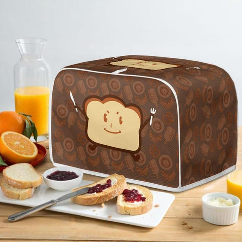 Cartoon Toast Toaster Cover, Pink Kitchen Broiler Organizer Bag with Top Handle, Water Proof, Dust & Fingerprint
