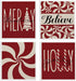 VONTP Swedish Dishcloths for Kitchen, Christmas Xmas Red Dish Rags Kitchen Dish Towels