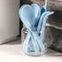 Artena 6.75 inch Solid Asian Soup Spoon Set of 6, Ultra-fine Porcelain Ramen Spoons for Pho, Miso, Dumpling, Blue