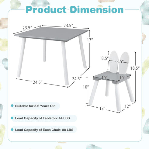 Set, 2 Set, 3 Set HONEY JOY Kids Table and Chair Children Wooden Activity Table & Chairs Solid Wood Legs, Easy