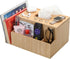 Bamboo Tissue Box Holder & Tablet Stand Organizer - Compartments for iPad, Phones, Remote Controls, Notepads, Pens