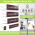 IYEBAU 9 Pack Magnetic Spice Rack for Refrigerator, Magnetic Fridge Shelves W/Adjustable Paper Towel Holder, Hook Rack