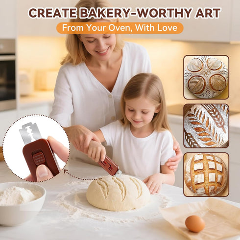 wwhako 5 Bread Lame - Professional Sourdough Scoring Tool, Upgraded Extractable & Magnetic Lame Bread Tool with Sharp