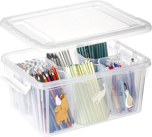 loobuu 17QT Plastic Storage Bins with Lids - 1 Pack Art Craft