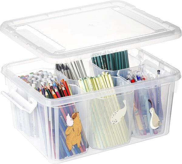 loobuu 17QT Plastic Storage Bins with Lids - 1 Pack Art Craft