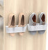 Wall Mounted Shoes Rack 2-Pack with Sticky Hanging Strips, Plastic Storage Organizer, Door Shoe Hangers (SM03-White-2)