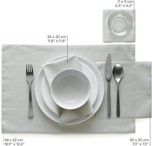 Cotton Cocktail Napkin - Grey - 4.3 x 4.3 in - 50 units per roll
