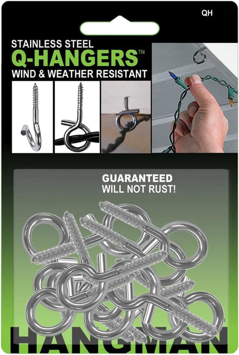 Hangman 20 Piece Christmas Lights Hanger Hooks - Stainless Steel (QH-20)