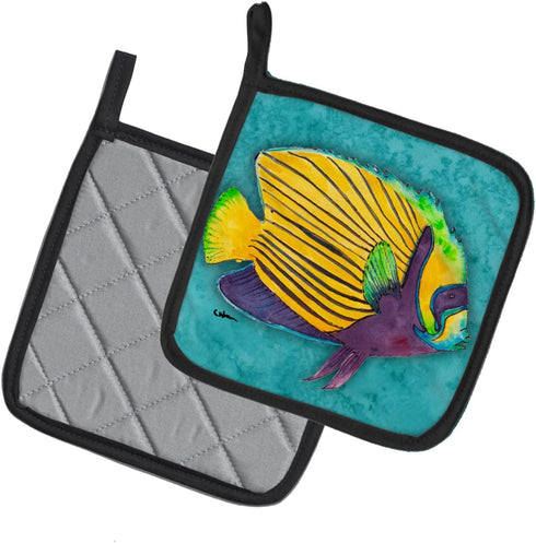 Caroline's Treasures 8674PTHD Tropical Fish Pair of Pot Holders, Kitchen Heat Resistant, 7 1/2 x 7 1/2