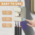 3 Automatic Electric Toothpaste Dispenser, Wall Mounted with Toothbrush Slots, for Kids and Adults (Beige)