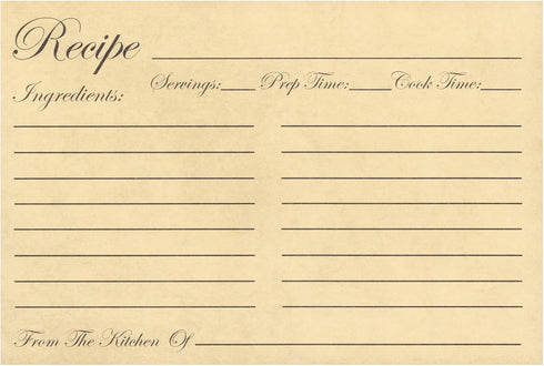 Juvale 60-Pack Double Sided Recipe Cards, Thick Vintage Index Cards 4x6 for Cooking and Kitchen Organization