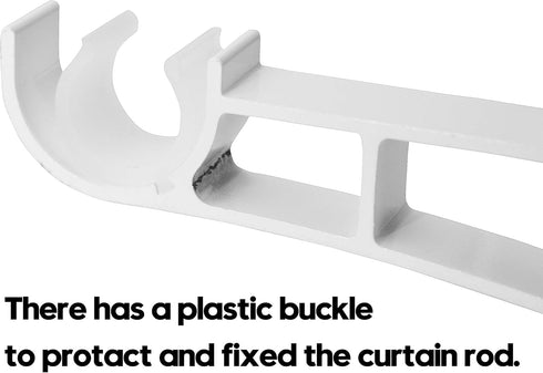 AddGrace Double Curtain Rod Brackets Set of 4, White Drapery Rod Window Hardware Holders