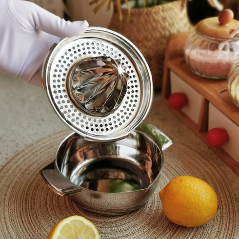 Pebipoo Lemon Orange Squeezer, Manual Juicer Stainless Steel Citrus Juicer Hand Press Lemon Squeezer with Bowl Juicer