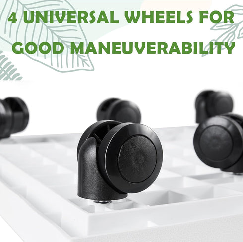 9.8 Inch Square Rolling Plant Caddy Saucer with Wheels, Heavy Duty Wheeled Planter Stand for Potted Plant, Coaster