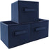 Small Storage Bins - Collapsible Fabric Organizer 3 Pack, 9.0"x7.5"x7.5" for Closet and Kids Toys, Blue