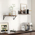 8 Inch Set 2, 16''W 8''D Axeman Floating Shelves for Wall, Deep Brown Wall Shelves of x Rustic Brown Wood Shelves