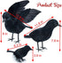 3-Pack Realistic Handmade Black Feathered Crow Prop for Halloween Party Decoration, Indoor and Outdoor Use