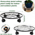 DEELF OUTLET 3 Packs 13 inches Large Metal Plant Caddy with Wheels Round Planter Dolly Pot Mover Rollers Wrought Iron