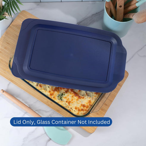 Replacement Lid Cover for Pyrex 3 QT Glass Baking Dish, 2-Pack Casserole Container (Navy)