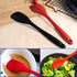Silicone Spatulas Spoon Set of 2, Non-stick Heat Resistant Scraping Kitchen Baking Bakeware, Red and Black