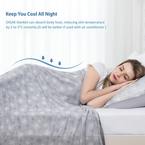 OIGAE Cooling Blanket with Double Sided Cold Effect, Japanese Q-Max 0.5 MICA Fiber, Twin Size