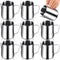 Dandat 8 Pcs Milk Frothing Pitcher Set - 12 Oz Stainless Steel Frother Cup for Espresso and Latte Art