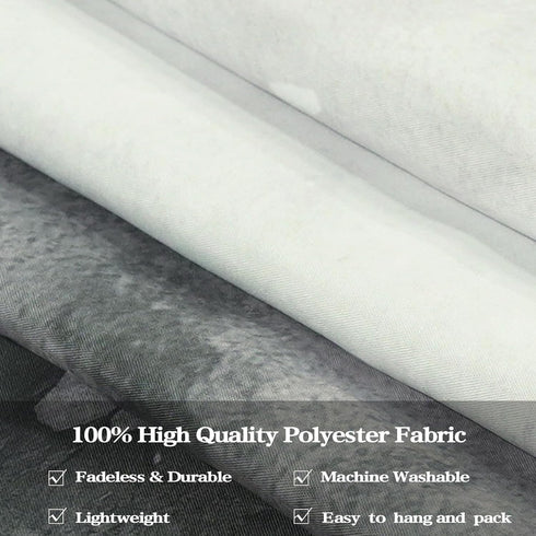 kampdream Mountain Forest Tapestry, Misty Foggy Black and White Tree Landscape Watercolor Art Wall Tapestries for