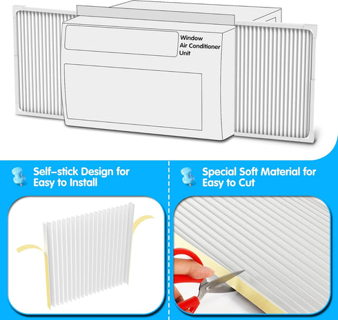 Air Jade Adjustable Window Air Conditioner Side Panels with Frame, Pack of 2 for 14,000 to 22,000 BTU Units