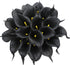 Duovlo 20pcs Calla Lily Bridal Wedding Bouquet, Real Touch Artificial Flower Home Party Decor (Black)
