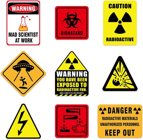 WERNNSAI Science Party Decorations - 9PCS Mad Scientist at Work Home Wall Decor Signs for Birthday Party