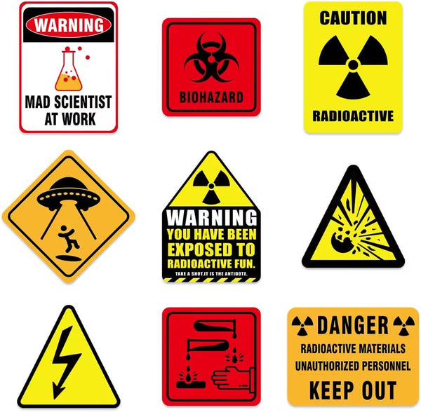 WERNNSAI Science Party Decorations - 9PCS Mad Scientist at Work Home Wall Decor Signs for Birthday Party