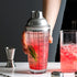 Cocktail Shaker Glass,Martini Shaker With Recipes on Side 13.5oz Mixed Drink Shaker with Glass Cup Professional Bar Tool with Scale Glass (Silver, 13.5oz) by JNWINOG