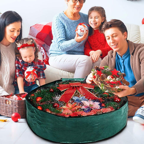 ProPik Christmas Wreath Storage Bag - 36" Holiday Container with Heavy Duty Handles, Tear Resistant