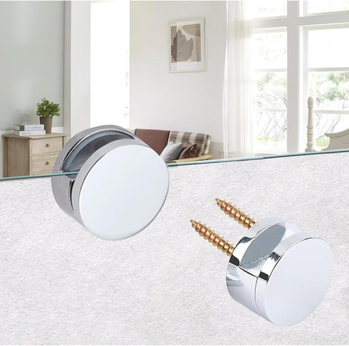 XJKJ Upgraded Twin Screw Fixing Mirror Mounting Kit, 4-Pack with Heavy Duty Screws and Anchors