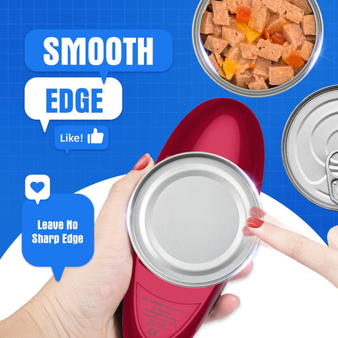 Electric Can Opener, Hand Free Easy Open Any Can Sizes with Smooth Edge, Food-Safe Portable Battery Operated Gadget