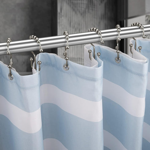 Titanker Shower Curtain Hooks Rings, Set of 12 Rust-Resistant Metal Double Glide Shower Hooks for Bathroom