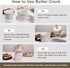 BAENOSE Counter,Ceramic Countertop, Ceramic Butter Crock, French Butter Dish for Spreadable Soft Butter,Butter Keeper