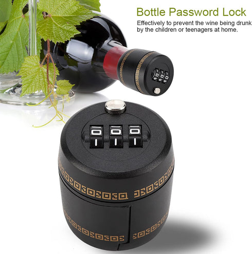 Wine Stoppers, Wine Bottle Lock Combination Password Code Lock Reusable Bottle Password Code Lock Wine Cap Digital Lock for Wine & Liquor Bottle
