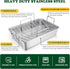 E-far Roasting Pan - 16 x 11.5 Inch Stainless Steel Turkey Roaster with Rack, Deep Broiling Pan, Easy Clean