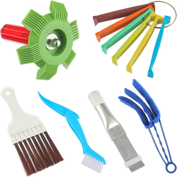 BOJACK Air Conditioner Fin Cleaner Set, AC Fin Comb and Brush, Condenser Coil Cleaner Tool (6 Pcs)