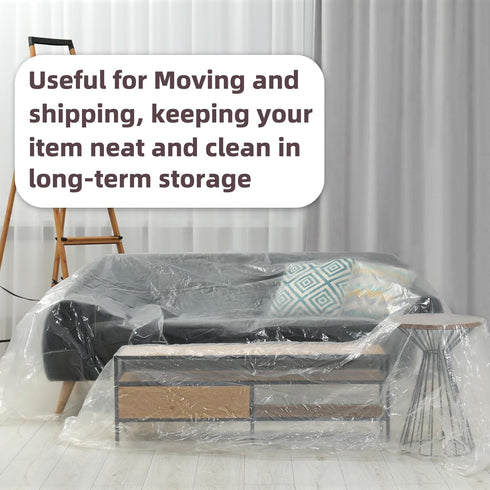 Yotelab Plastic Couch Cover for Moving, Sofa Bag Protector, Furniture Cover for Storage, 92Wx42Dx62/41H Inches