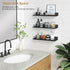 17 Inch Long-Set 3 Forbena Black Floating Shelves for Wall, Bahtroom Wall Shelves Over Toilet, Rustic Hanging Shelf