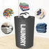 StorageRight 115L Large Laundry Basket, Collapsible Waterproof Hamper with Foam Protected Aluminum Handles (Grey)