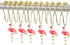 Set of 12 Flamingo Shower Curtain Hooks, Decorative Stainless Steel Rustproof Rings for Bathroom