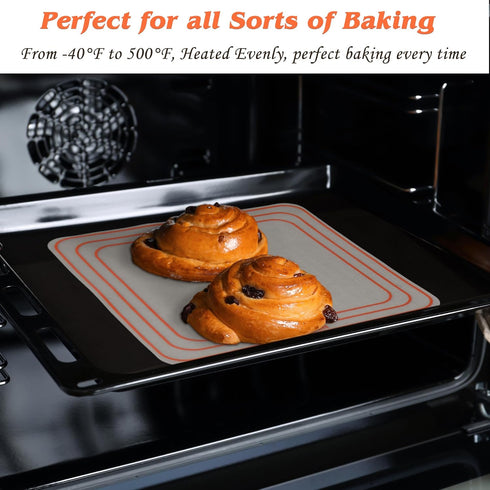 Silicone Baking Mat Set of 2, Non-Stick Cuttable Mats, 8/9/10 inches, Best German Silicone for Baking