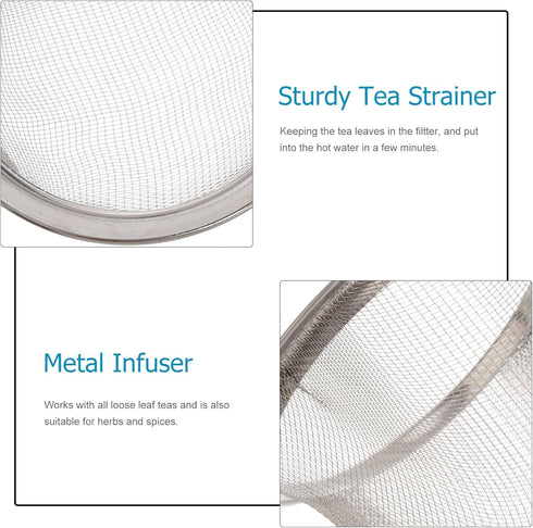 Luxshiny 8Pcs Stainless Steel Tea Strainer Insert, Metal Mesh Infuser for Loose Tea Leaves, Replacement for Teapot