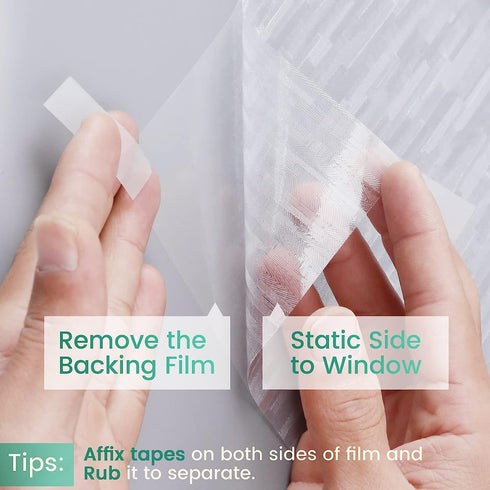 rabbitgoo Frosted Glass Privacy Window Film | No Glue Static Cling | Sun Blocking Vinyl Clings 17.5" x 78.7"