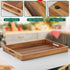 dreamkey 17 Inch Acacia Wood Serving Tray with Handles - Large Wooden Tray for Ottoman, Breakfast in Bed, Dinner