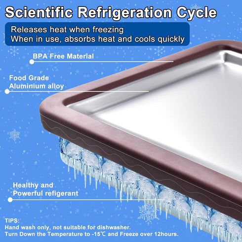 Ice Cream Roll Maker Plate with 2 Spatulas, Instant Rolled Ice Cream Machines for DIY Ice Cream, Color: Brown and Blue,